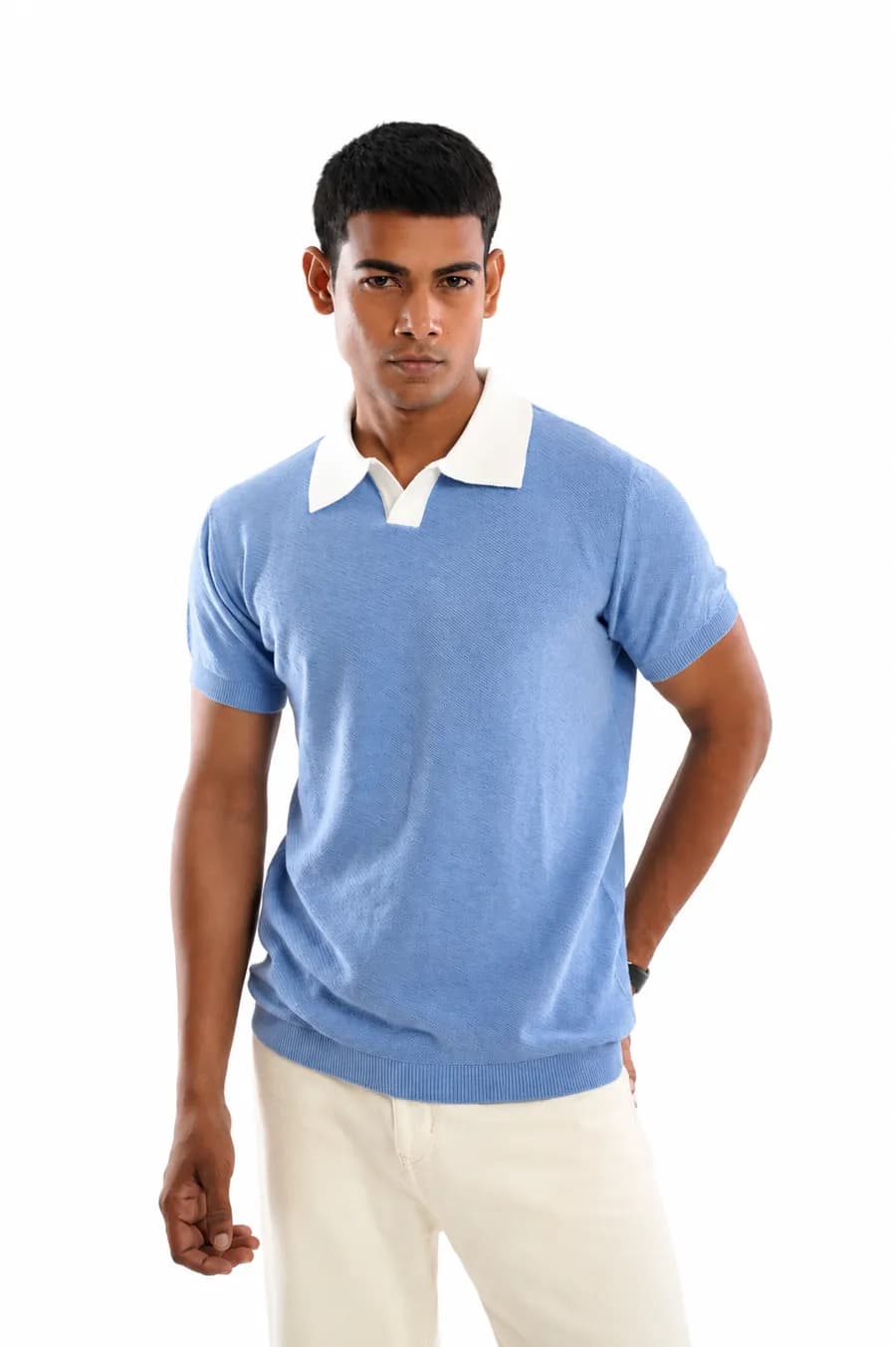 Azure Crest polo, worn